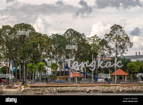 Muar River Cruise Along Dataran Tanjung Emas Johor Malaysia Stock