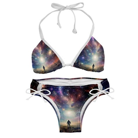 Galactic Space Swim Suit Bikini Set With Detachable Sponge Adjustable Strap Two Pack Ideal