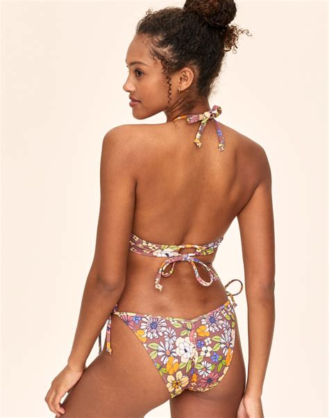 Deandra Floral Brown Push Up Plunge Bikini B Ddd Adore Me