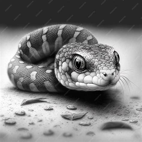 Premium Photo | Realistic Pencil sketch of a snake Generative AI