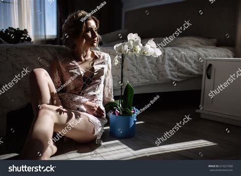 Beautiful Woman Lingerie Showing Long Legs Stock Photo Shutterstock