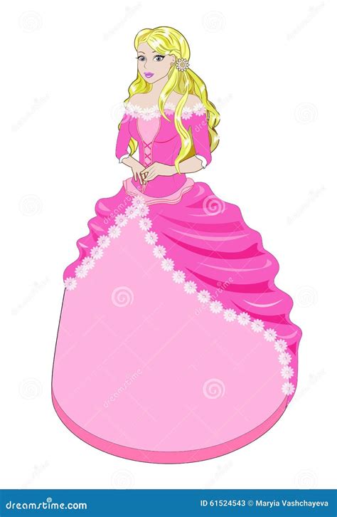 Princesse La Blonde Dans Une Robe Rose Illustration De Vecteur Illustration Du Conte Vacances