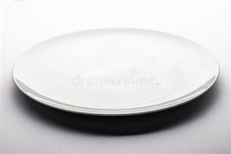 White Plate Front View Isolated On White Background. Stock Photo - Image of background ...