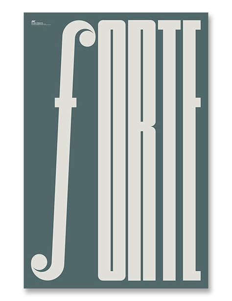 Forte Typography Music Poster Blue Gliss Prints