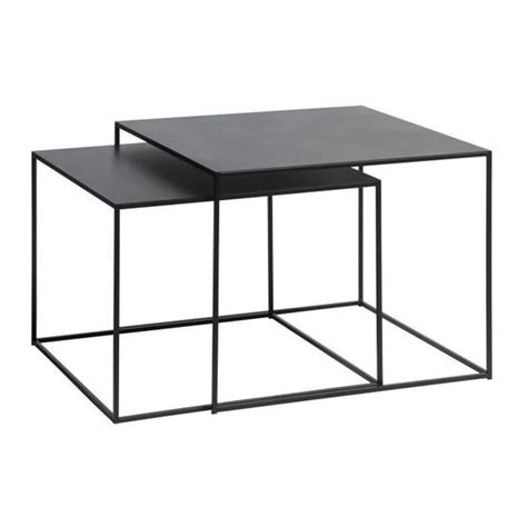 Pebble Ensemble de tables basses 2 pièces noir Cdiscount Maison