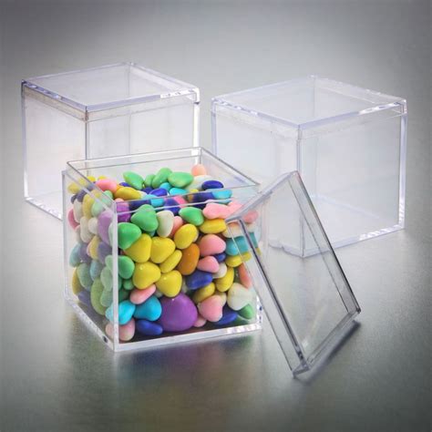 Contenant dragees cube en plexiglas Cadeau pour invité