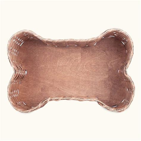 Bone Shaped Dog Toy Basket Medium Rustic Amish Wicker Storage