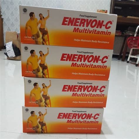 Jual ENERVON C 1 BOX 25 STRIPS 100 TABLET MULTIVITAMIN VIT C Shopee