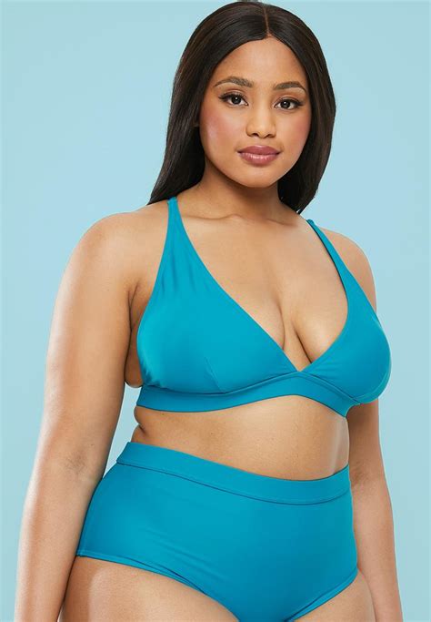 Plus Triangle Style Bikini Top Blue Superbalist Swimwear Superbalist