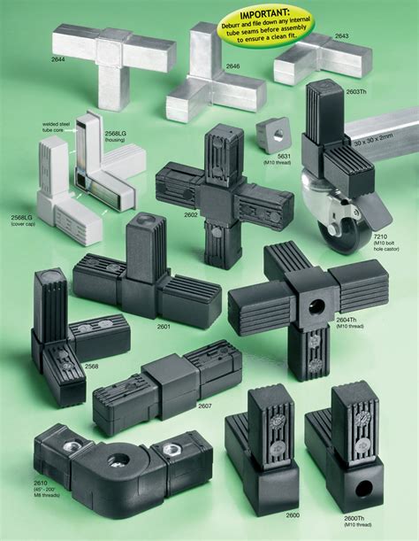 Square Tube Plug In Connectors Flexliner Tube Connectors