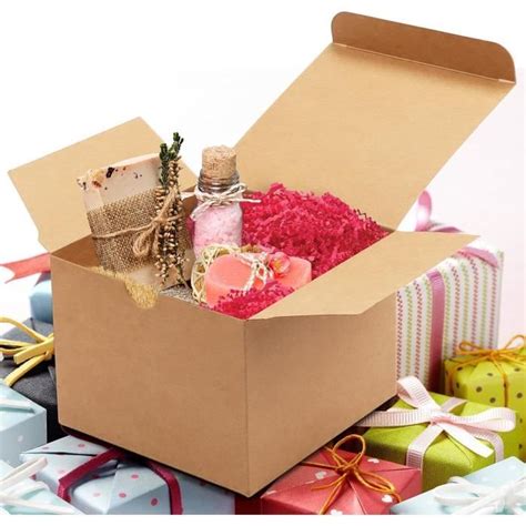 Boite Cadeau Lot De Boite Papier Kraft Marron X X Cm