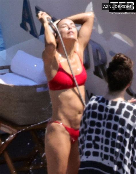 Eva Longoria Sexy Seen Showcasing Her Stunning Figure And Ass Crack In A Red Bikini On Holiday