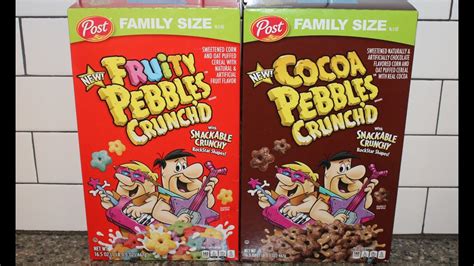 Fruity Pebbles Crunchd And Cocoa Pebbles Crunchd Cereal Review Youtube