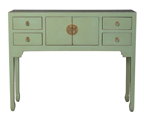 Console Chinoise Verte Cendr Orientique Collection L Xp Xh Cm