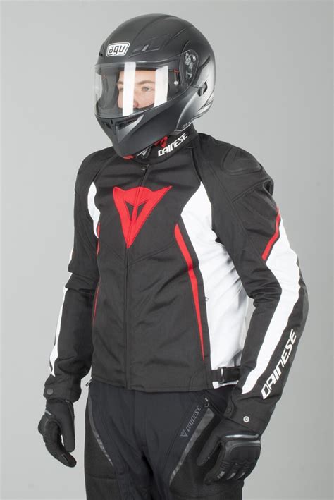 Dainese Avro D Tex Jacke Schwarz Weiss Rot Ab