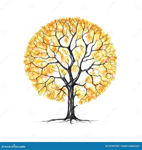 The Tree, Autumn, Drawing Royalty Free Stock Photos - Image: 25794738