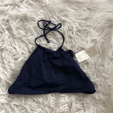 L Space Swim New Lspace Lizzie Wrap Bikini Top Navy Blue Poshmark