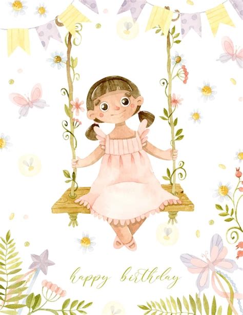 Ragazza Latina Sull Illustrazione Floreale Dell Acquerello Dell Oscillazione Per La Cartolina D