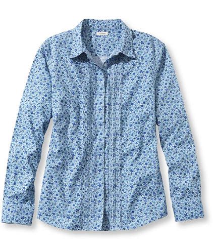 Wrinkle-Free Pinpoint Oxford Shirt, Pin-Tucked Slightly Fitted Floral ...