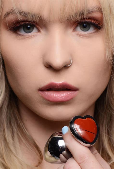 Authentic Red Jasper Gemstone Heart Anal Plug Small The Bdsm Toy Shop