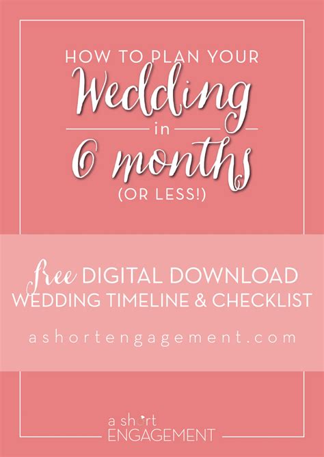 How To Plan Your Wedding In Six Months Or Less Plus A Free Planning