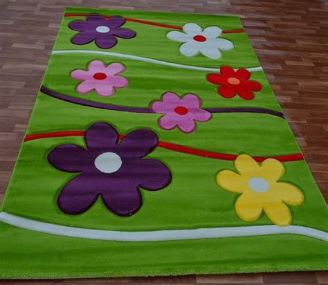 Детские ковры / Детский ковер Ромашка зеленый, хет-сет 100%