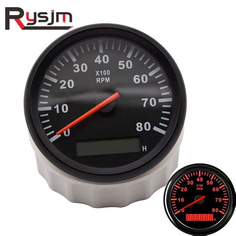 85mm Auto Tachometer 8000 Rpm Meter 12v 24v Red Blacklight Tacometro