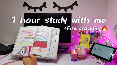 Hour Real Time Study Session With Fire Crackling Sound Pomodoro