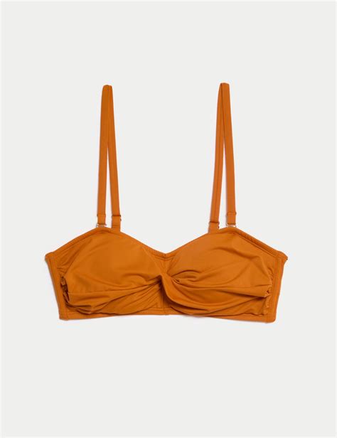 Padded Twist Front Bandeau Bikini Top M S Collection M S