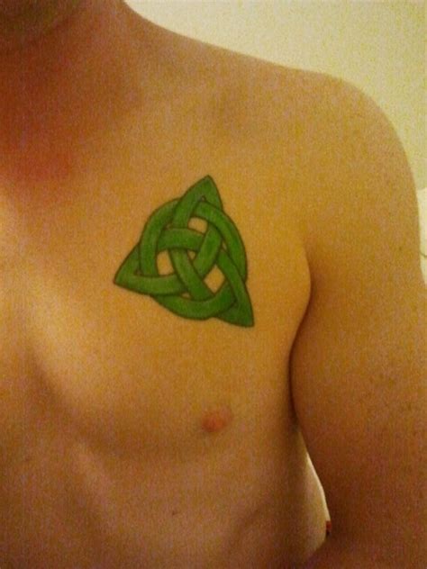 Green Irish Celtic knot tattoo for family