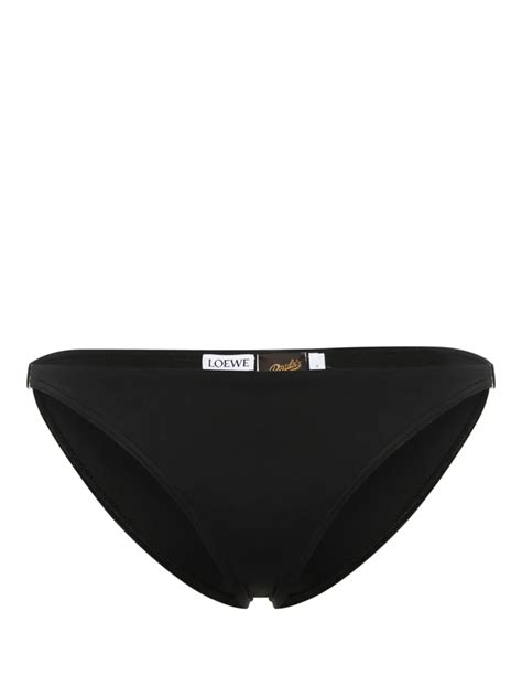 Loewe X Paula S Ibiza Anagram Motif Bikini Bottom In Black Modesens