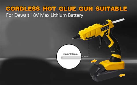 Amazon 2AH Battery Cordless Hot Glue Gun For Dewalt Wireless Glue Gun For Dewalt 20V Max