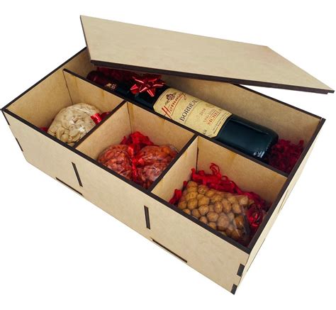 Porta Botellas Vino Caja Madera Mdf Divisiones Regalo Fiesta