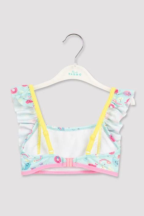 Multi Color Set Bikini Fetițe Blue Unicorn Halter Fetițe
