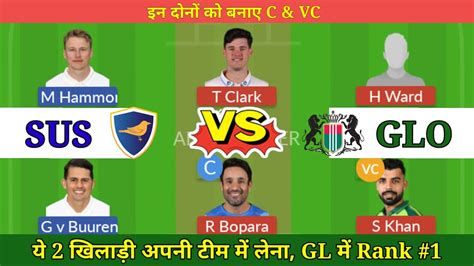 SUS Vs GLO Dream11 Prediction SUS Vs GLO Today Match Prediction SUS