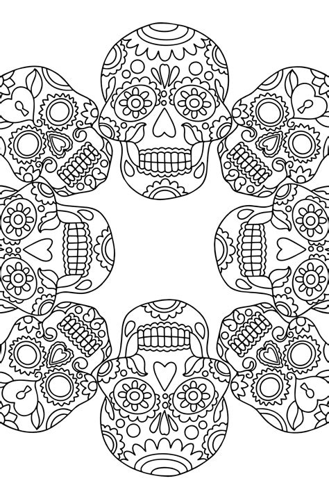 Free Printable Coloring Pages For Adults Sugar Skulls [2025]