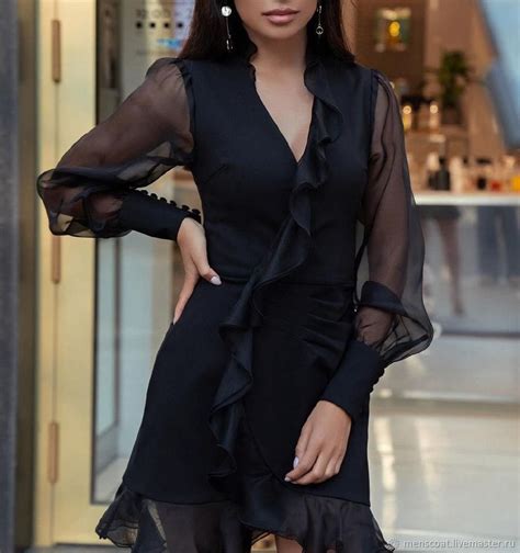 Вечернее платье с шифоновыми рукавами - 72 фото