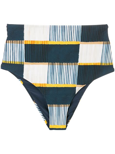 Lenny Niemeyer Clean High Rise Bikini Bottoms Blue Editorialist