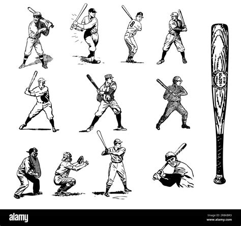 Vintage Baseball Players Stock Vector Images Alamy