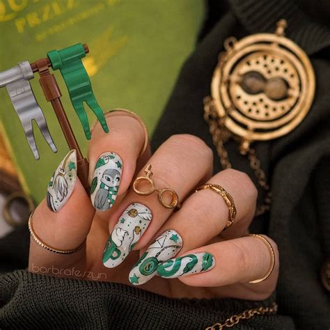 Slytherin Nails Freehand Pr Samples Rredditlaqueristas