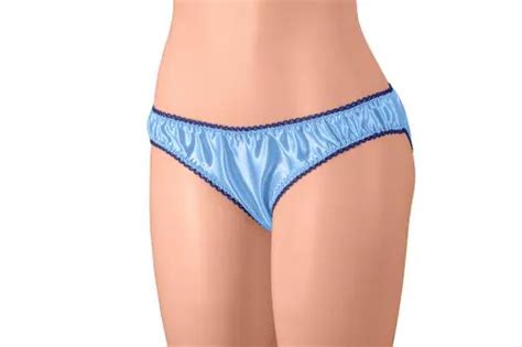 Buy Merise Womens Sexy Silk Satin Bikini Panties Navy Lace Sky Blue Large Online At Best