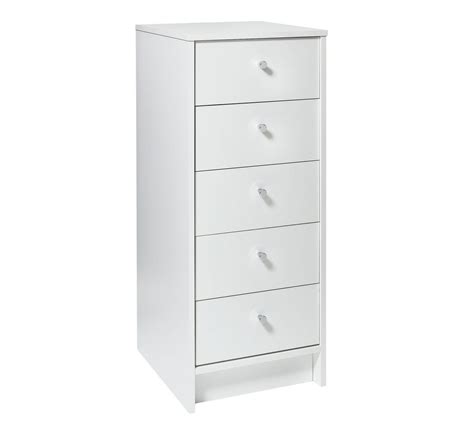 Buy Home Malibu 5 Drawer Narrow Chest White Chest Of Drawers