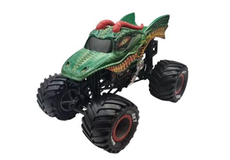 Monster Jam Dragon Monster Truck Hot Wheels Modello Auto Pressofusa Verde Eur