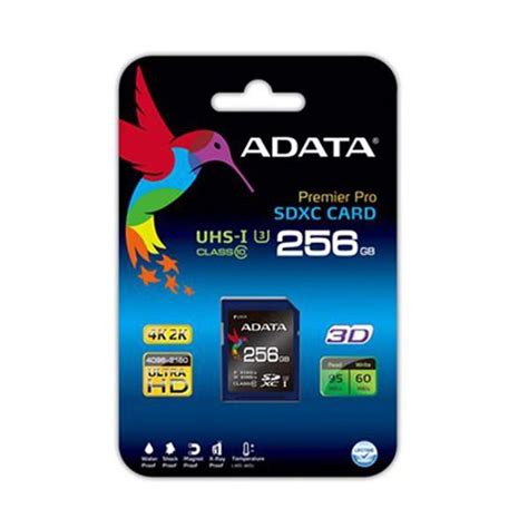 Adata Premier Pro Class 10 UHS I U3 95MBs SDXC 256GB فروشندگان و قیمت