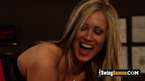 BUSTY Blonde Goes To The SWINGER HOUSE With Her HUSBAND
