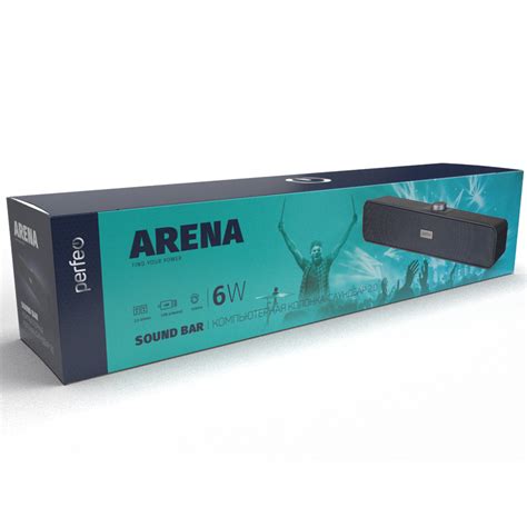 PERFEO Акустика 2.0 «ARENA» компьютерная колонка-саундбар, мощность 6 ...