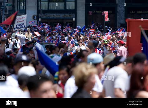 A Huge Crowd Gathered For The 2008 Puerto Rico Day Parade In New York