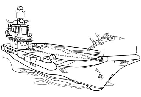 Раскраска Военный Корабль