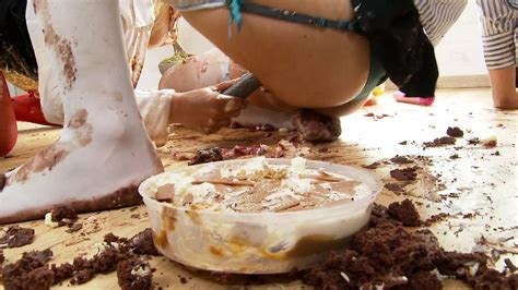 Brunette And Redhead Sluts With A Food Fetish Fuck On The Floor Xhamster