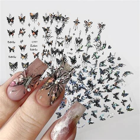 4 шт., голографические наклейки для ногтей MAFANAILS | AliExpress